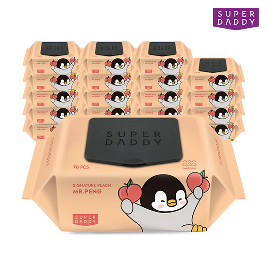 [슈퍼대디]슈퍼대디 시그니처 미스터펭 피치 물티슈 70매 20팩 (70g)