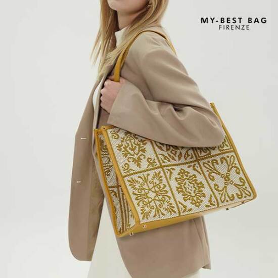 [마이베스트백]○Made in Italy 아테나 자카드백+파우치