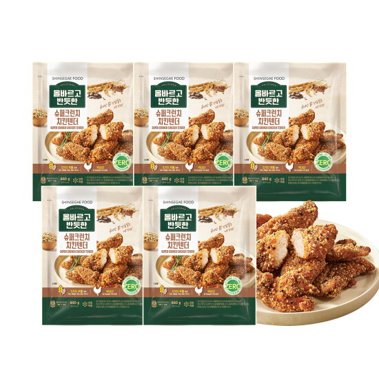 [신세계푸드(SHINSEGAE FOOD)]올반 슈퍼크런치 치킨텐더 440g X 5봉