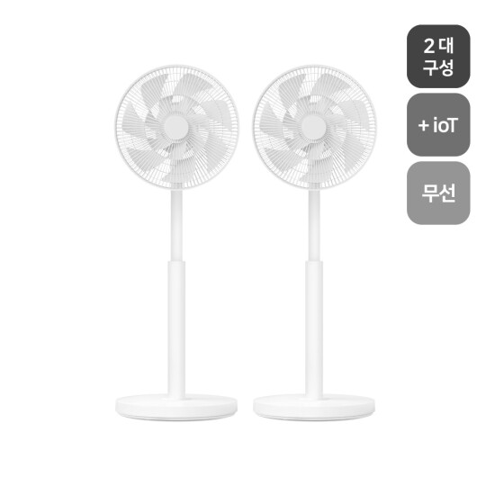 [미로][1+1][미로] 미로 바람이지 12인치 무선 스마트 3D모션 ioT 선풍기 총 2대