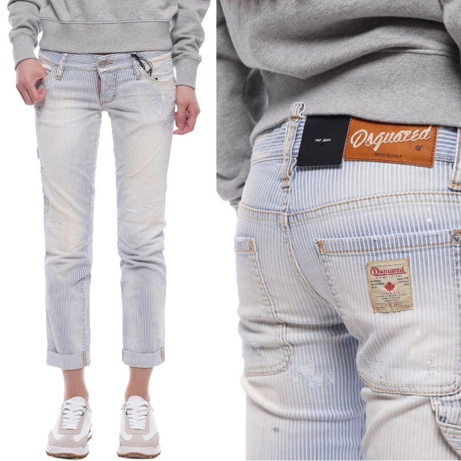 Dsquared2 [AK원주점] [디스퀘어드2] 여성 팻 롤업 크롭 데님 팬츠 (S72LA0562 S41906 001F)