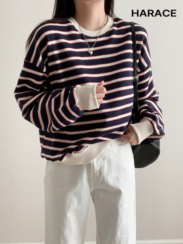 기타 (패플) [헤레이스]제이티 스트라이프 맨투맨_YMSH25SS207