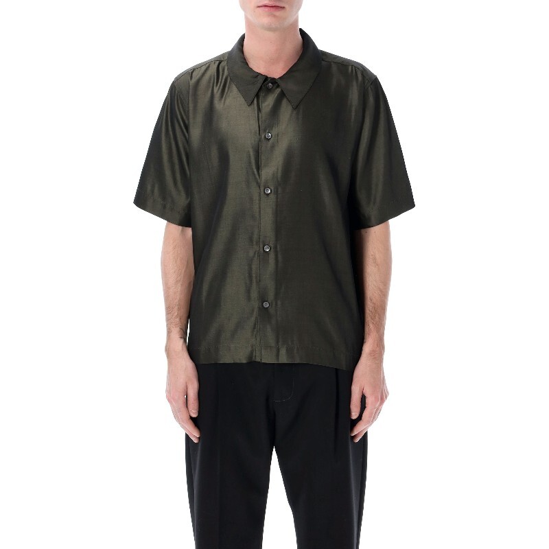 어도어럭스 베르너 컬 완더 실크 블렌드 반팔 셔츠 389S13 031