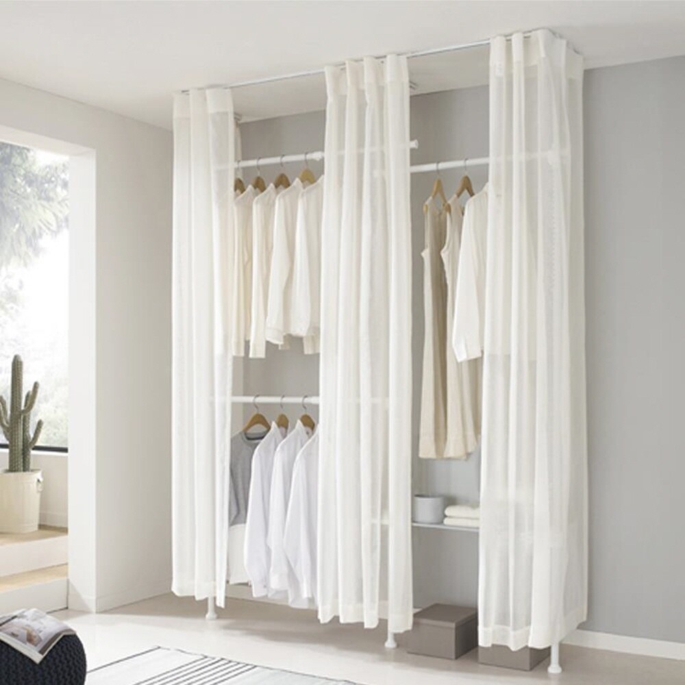 이지온행거 이지온 국민튼튼 행거 EO-S314W 커튼 인테리어 철제 시스템 집꾸미기 우드 선반 행거