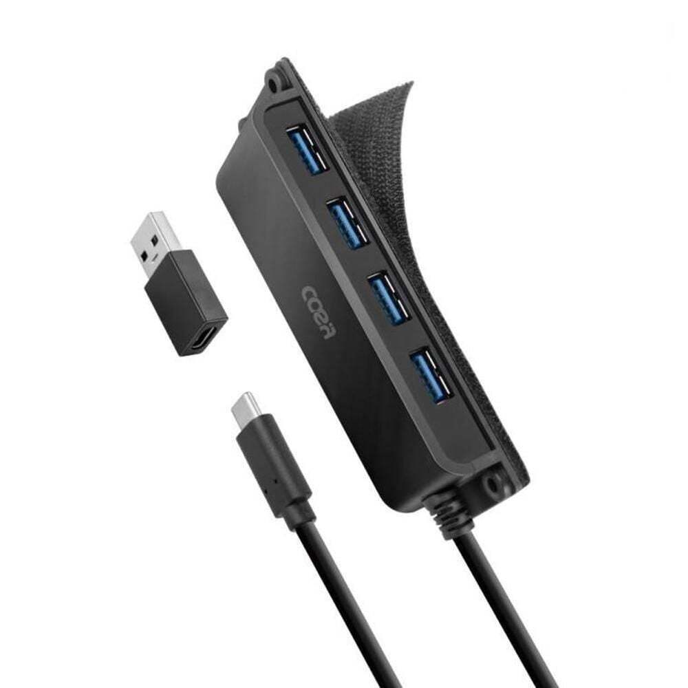 지오벤처스 부착식 모니터 데스크 거치대 멀티 USB 4포트 허브