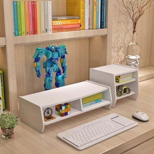 에이치플러스몰 모니터 베이직 데스크 받침대 거치대 올데이 선반 사