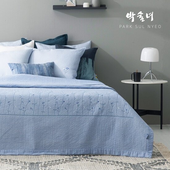 [K]풍기인견 피그먼트 자수 침구 풀세트_청화