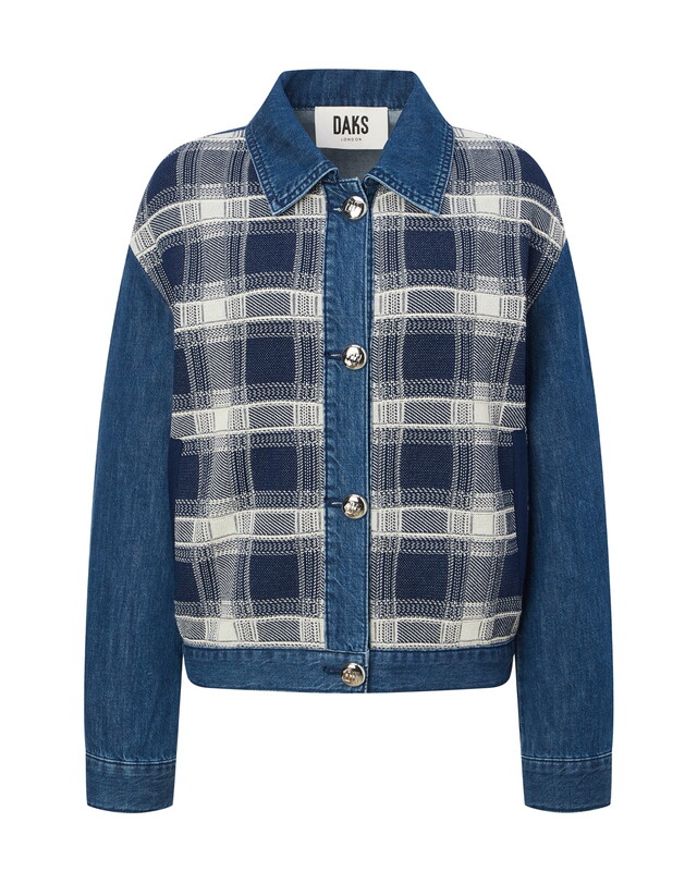 닥스레이디스 [닥스 여성] [25SS] DLJA5B222B2 데님블루 체크 배색 자켓