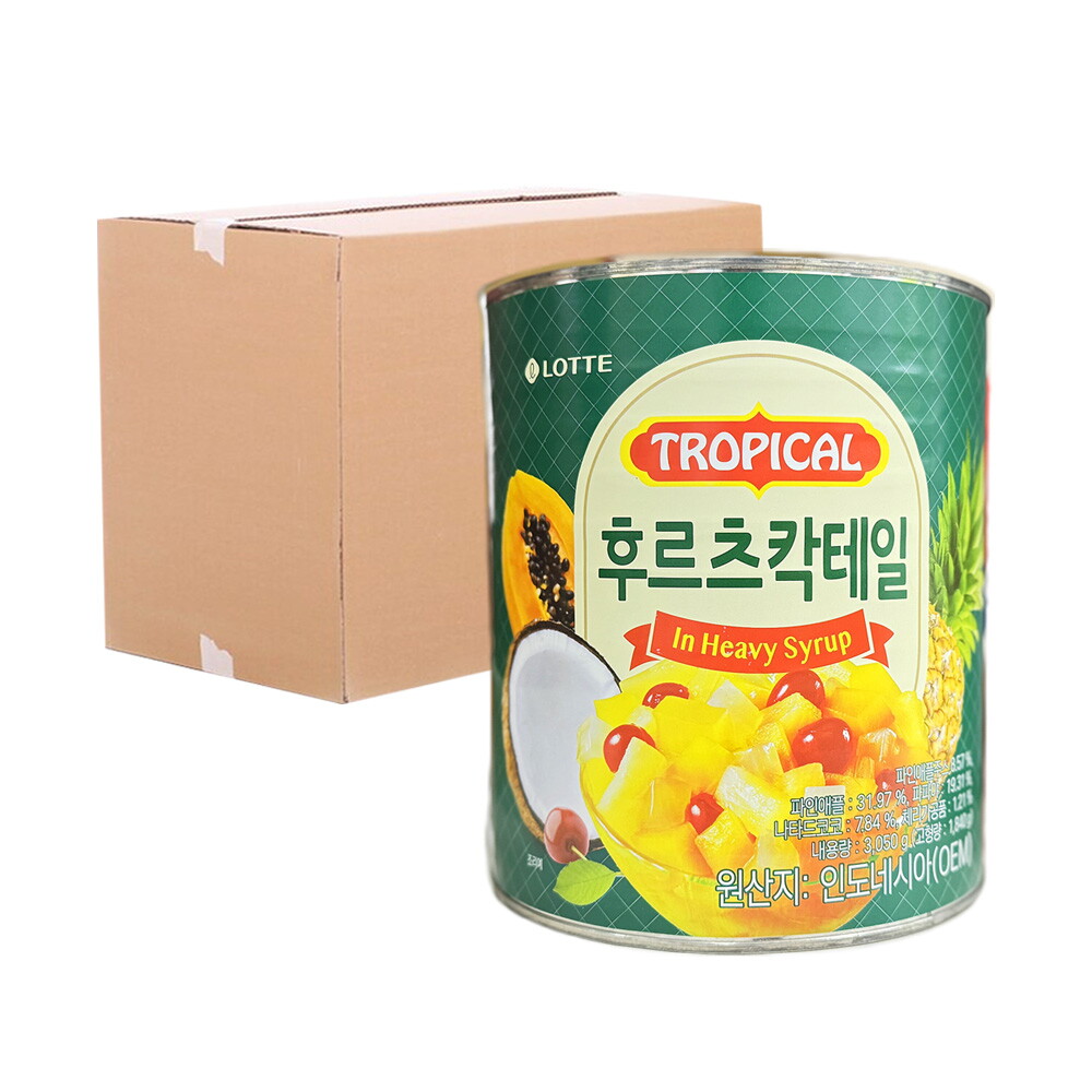 기타브랜드 [박스] 롯데 트로피칼 후르츠칵테일 3050g 6입