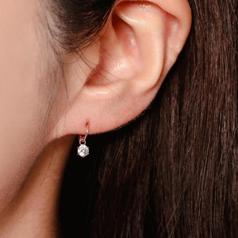 로이드(엔터) 로이드 주문제작 라운드스톤 14K 원터치 귀걸이 LOSL2053G1SG