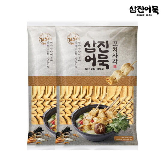 [동방유래](삼진어묵) NEW꼬치사각(꼬치어묵 20개+ 어묵탕스프 2개) x 2개