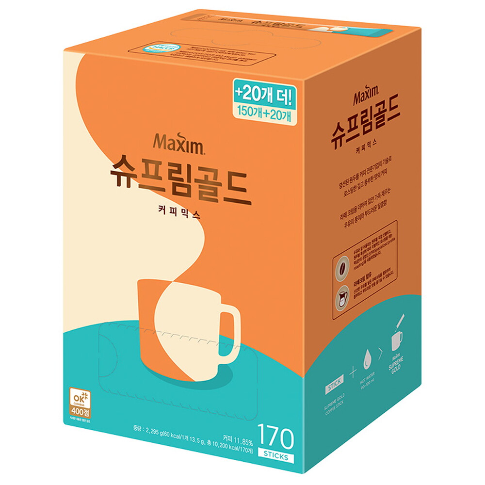 동서식품 맥심 슈프림골드 커피믹스 150+20T 총 170T