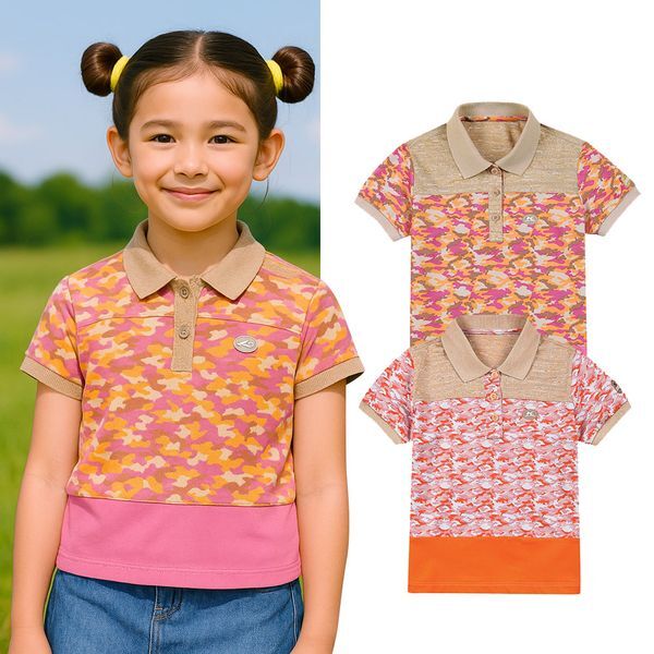 KOLPING [하프클럽/콜핑]콜핑 여아동 카모플라쥬 등산 키즈 반팔 카라 티셔츠 KSC470MT2G