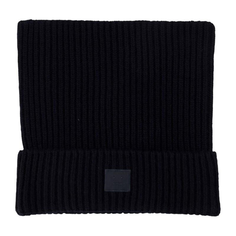 ACNE STUDIOS 아크네 스튜디오 아크네스튜디오 리브 텍스처 커프 니트 비니 C40426 900 BLACK