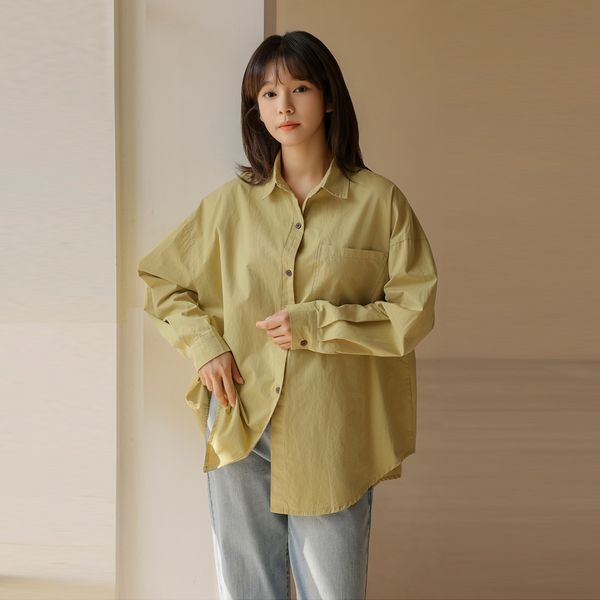 엘리시아 [하프클럽/엘리시아]도세 코튼 포켓 패치 남방