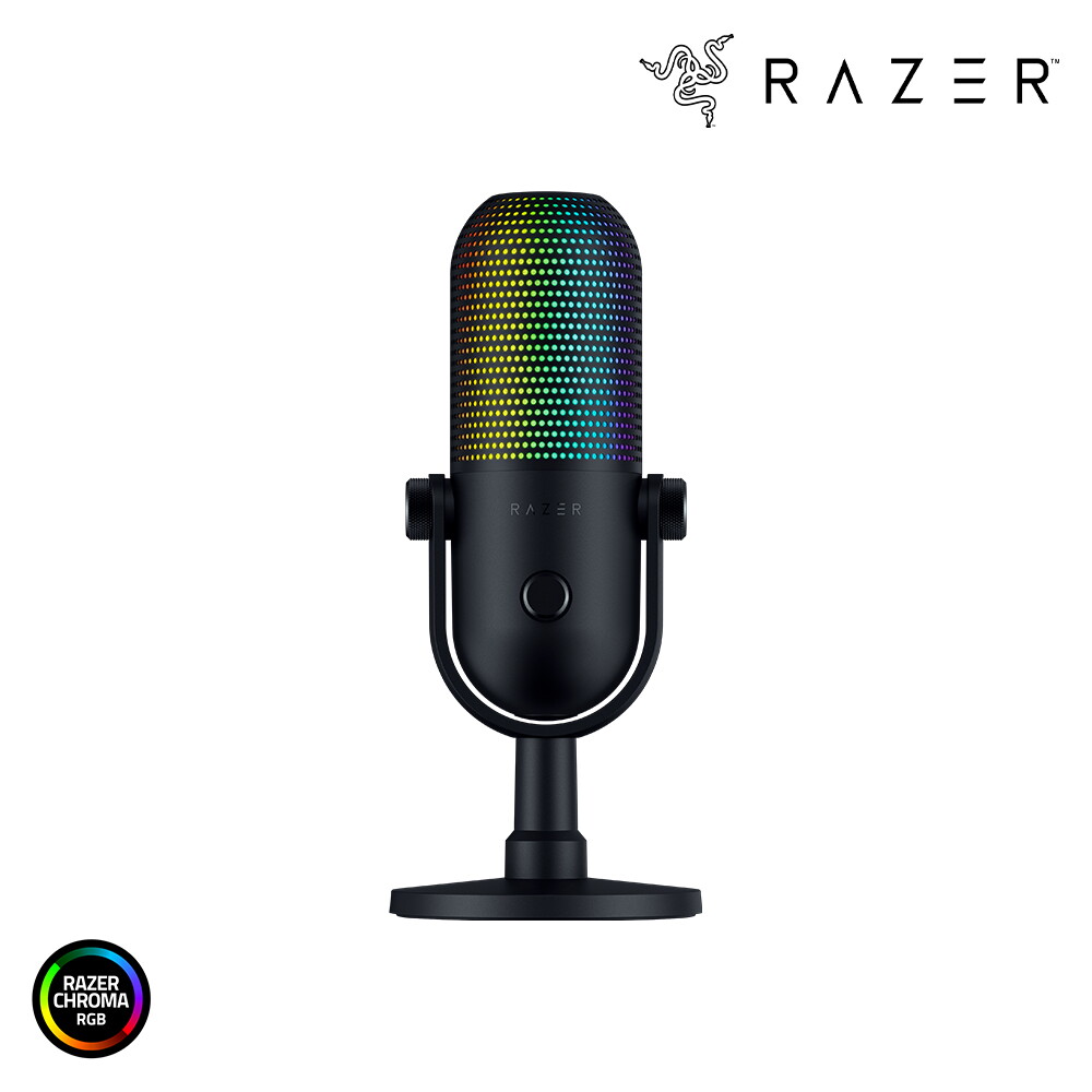 RAZER 레이저 레이저코리아 Seiren V3 Chroma Black 세이렌 V3 크로마 블랙 RGB 스트리밍 콘덴서 USB 마이크