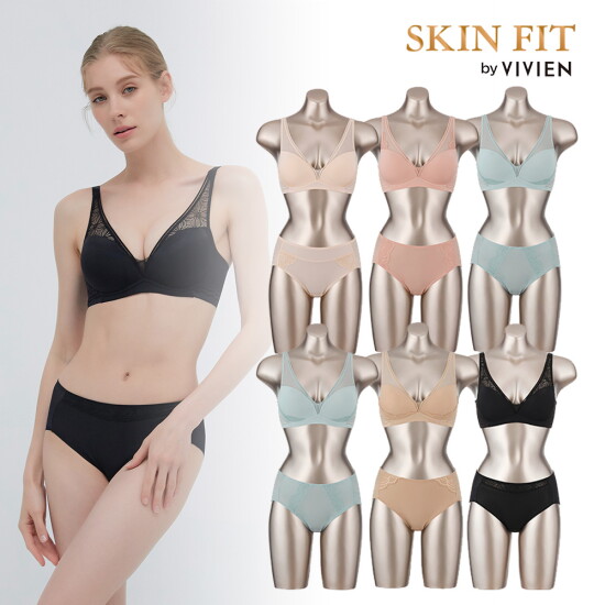 [비비안 스킨핏]SKIN FIT 썸머 에센셜 브라팬티 3세트