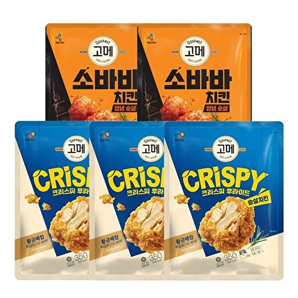 에스케이스토아주식회사 씨제이제일제당(하프) [하프클럽/CJ제일제당]고메 크리스피치킨 350g x3개 소바바 양념 순살 375g x2개