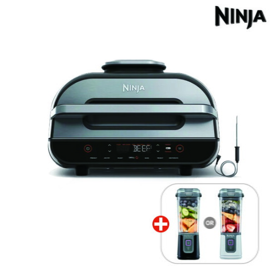 [샤크닌자]★롯쇼페★ 닌자 푸디 스마트 에어 그릴(AG551KR)+[특별구성] 닌자 무선 블렌더(BC100KRBK/BC100KRWH)