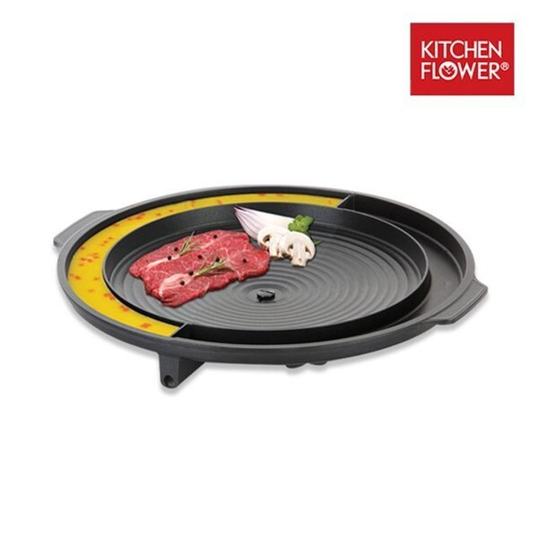 알티피아 알티피아 [하프클럽/알티피아]키친 플라워 계란찜 구이판 37cm 고기 불판 무쇠팬