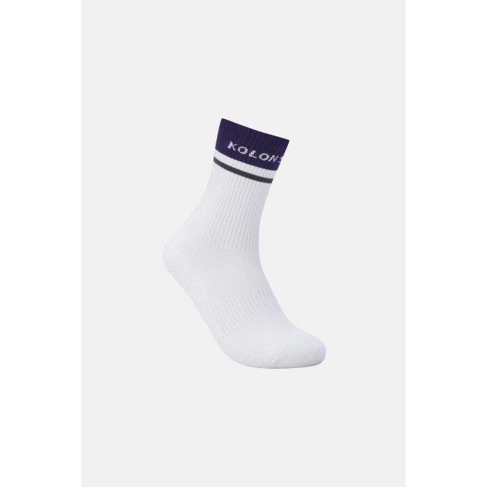 코오롱스포츠 [정상소매가:16,000원][코오롱스포츠]남녀공용 배색 워드 로고 크루 삭스 QELAX25531PUR