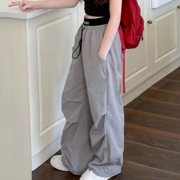 에이치플러스몰 [하프클럽/에이치플러스몰]달킨 허리밴딩유니크 러플 와이드핏 바지 파자마 통바지 썸머 라이트 라이트웨이트