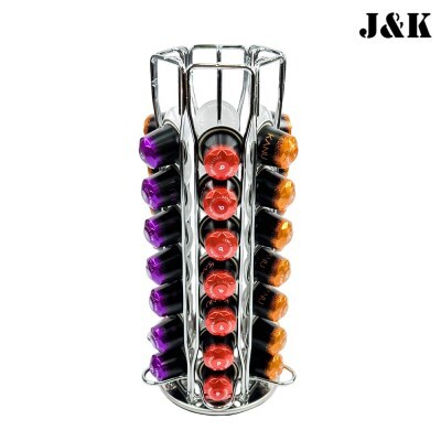 텐바이텐 카누 커피 캡슐보관함 호환용 회전 42구 실버 거치대 디스펜서