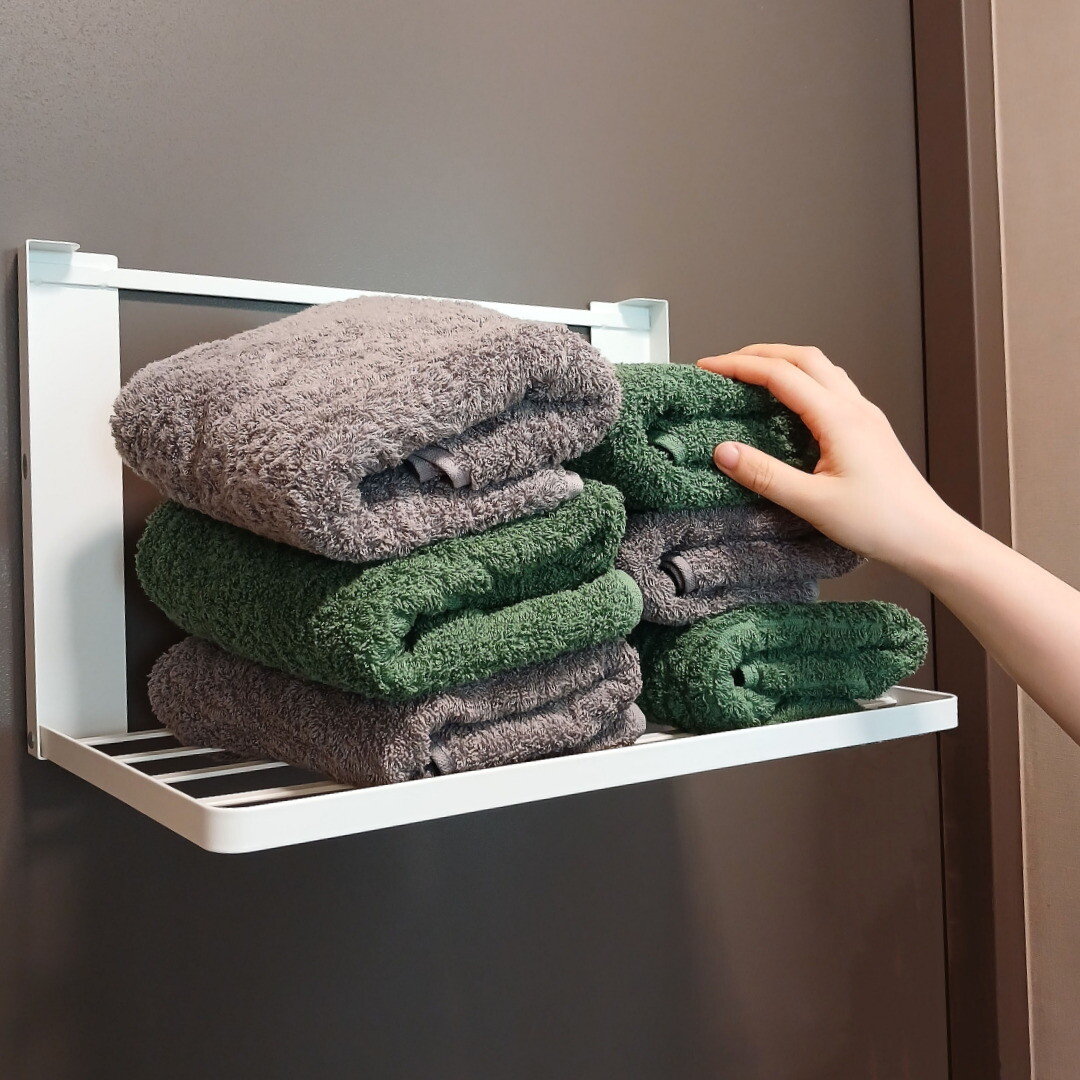 방콕연구소 접이식 빨래건조대 걸이 원룸 소형 미니 무타공 자석 행거 세탁실 수건 속옷