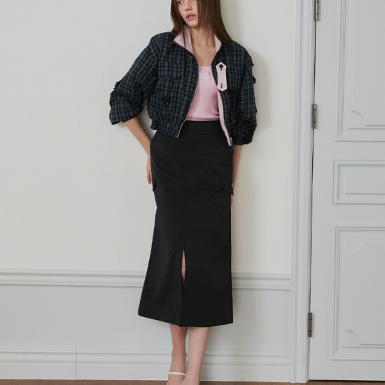 [에고이스트](BLUE LABEL)카고 밴딩 미디 스커트 ES2OSK01