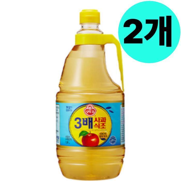 셀러허브 식품 오뚜기 3배 사과 식초 1.8L X2개 냉면 냉채 무침 초밥