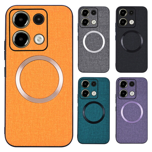 수나르 수나르 샤오미 홍미노트13 프로 포코X6 홍미14C 4G 5G 맥세이프 슬림 매트 패브릭 핸드폰 케이스