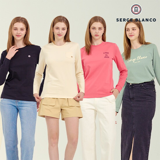 [세르즈블랑코]O 세르즈블랑코 여성 소로나 코튼 긴팔티셔츠 4종 