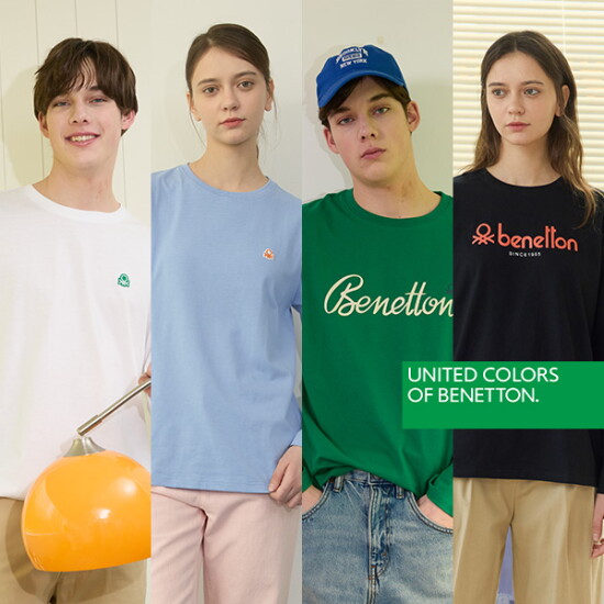 [베네통]베네통 BENETTON 베이직 남녀공용 긴팔티셔츠 4종