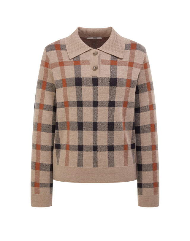 닥스레이디스 [닥스 여성] [24FW] WKSW4D993I3 가격인하스테디셀러울100 베이지 체크 카라 스웨터