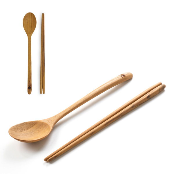 기타브랜드 통원목 나무 수저세트 요거트스푼 숟가락 젓가락