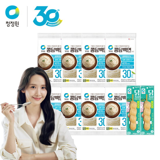 [청정원][본사직영] 청정원 콩담백면(사리)150g X 8개 + 닭가슴살한입꼬치80g 2개