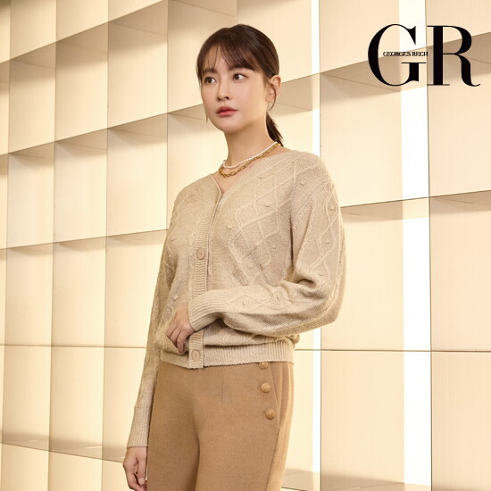 [조르쥬 레쉬]22FW 울블렌드 메탈 케이블 니트 자켓 3종
