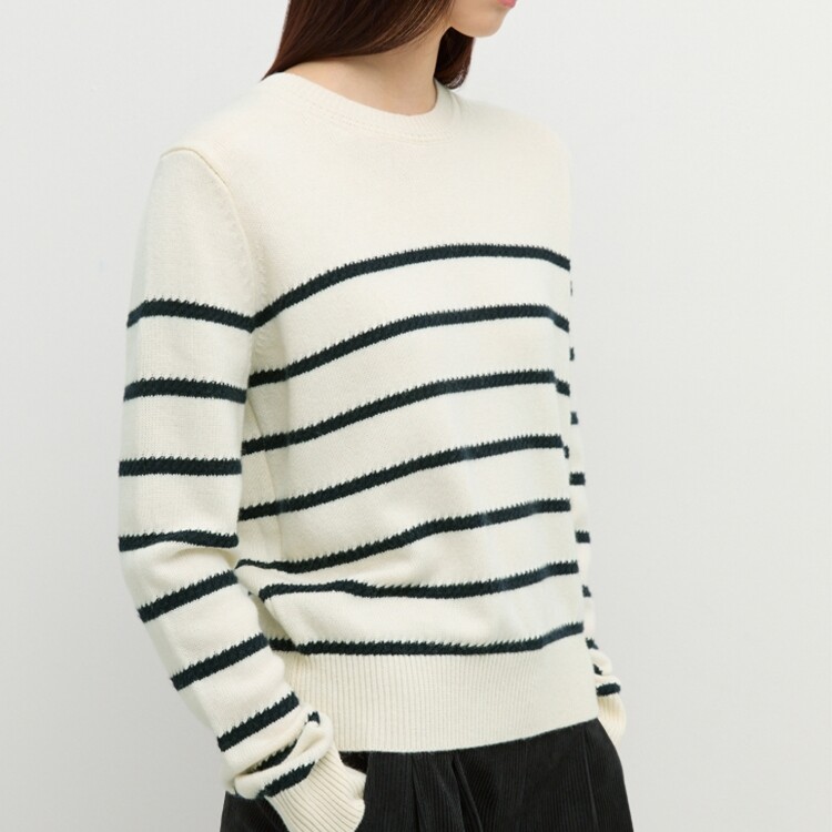 ㈜인동에프엔 쉬즈미스 울 스트라이프 크루넥 니트 풀오버 SSKPOP41160