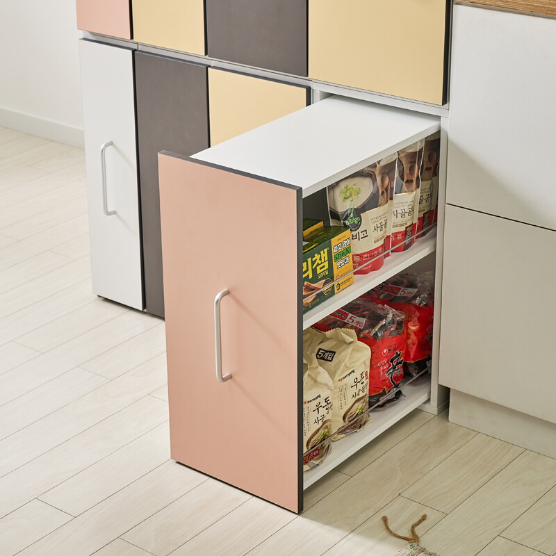 블리스데코 [블리스데코] 버니스 슬라이딩 다용도 주방 300x624 틈새 광폭 수납장 BOS097