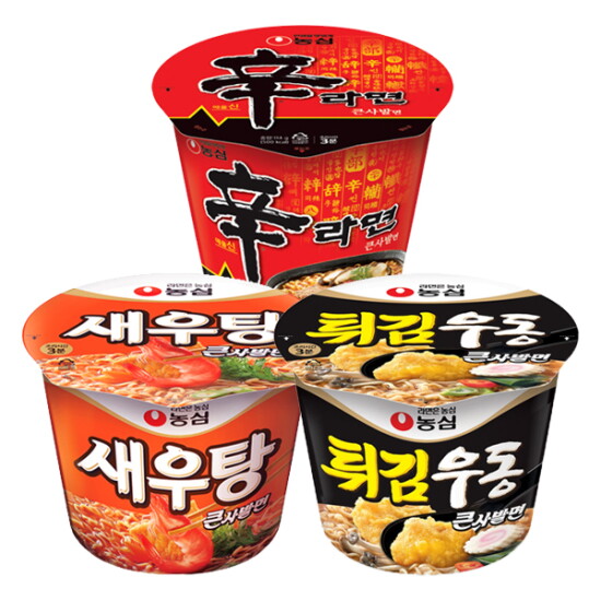 [농심]농심 큰사발 신라면 8입 + 새우탕 4입 + 튀김우동 4입/총16입