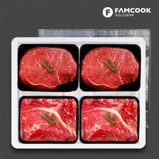 [팸쿡(식품)]한우1++ 정육3호 선물세트 1.6kg (국거리 2팩+불고기 2팩)