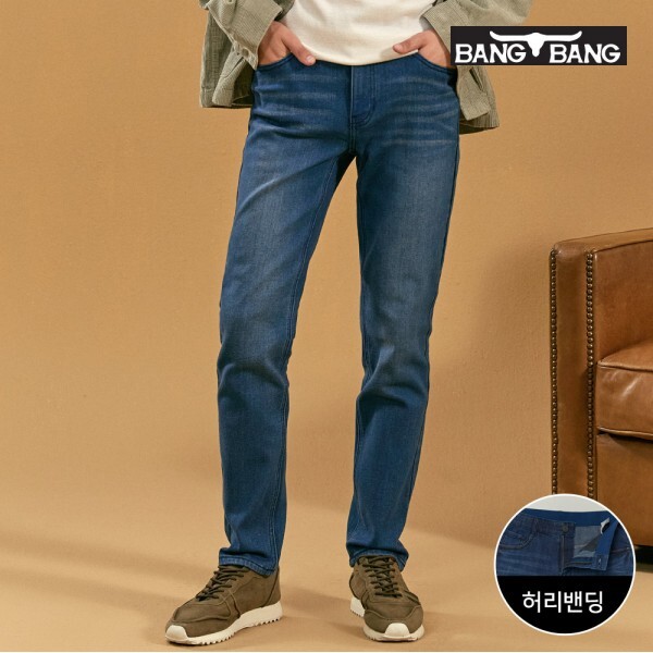(주)슈컴퍼니 뱅뱅 [하프클럽/뱅뱅]남성 더블기모 레귤러핏 스판 데님 인디고