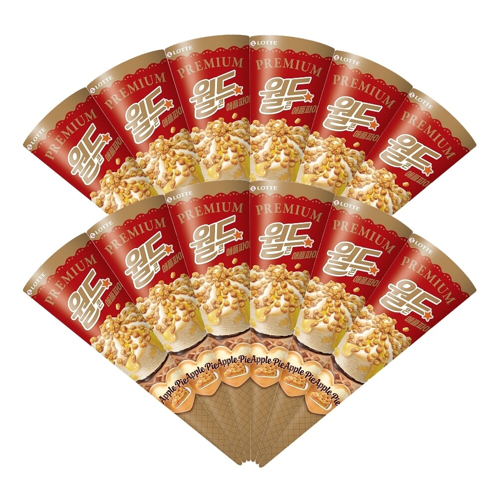 롯데웰푸드 롯데웰푸드 월드콘 북중미 이벤트 프리미엄 월드콘 애플파이 160mlx12