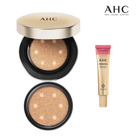 [AHC]★엘라이브 한정★ AHC 프리미어 아이크림 커버 쿠션 스페셜 구성 (본품 1개+리필 1개+아이크림 12ml)