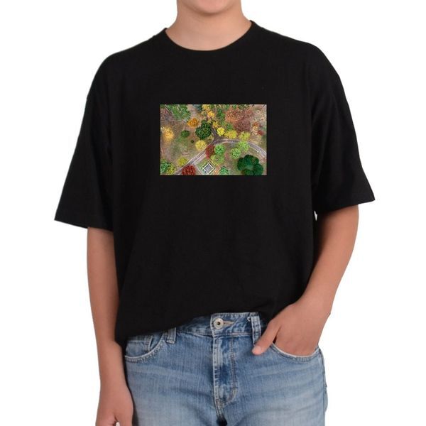 에이치플러스몰 [하프클럽/에이치플러스몰]반팔라운드 공원 가을 단풍 산책 여행 그림 모든사이즈