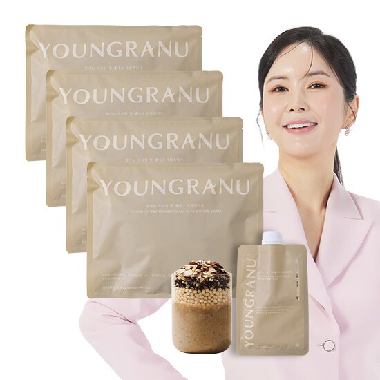 [영라뉴][곡물 흑임자]영라뉴 프로틴 핏 쉐이크 곡물흑임자(45gx7개입x4세트)