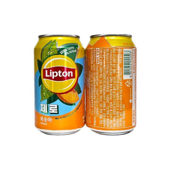 셀러허브 식품 롯데 립톤 아이스티 제로 복숭아 뚱캔 355ml x 6개