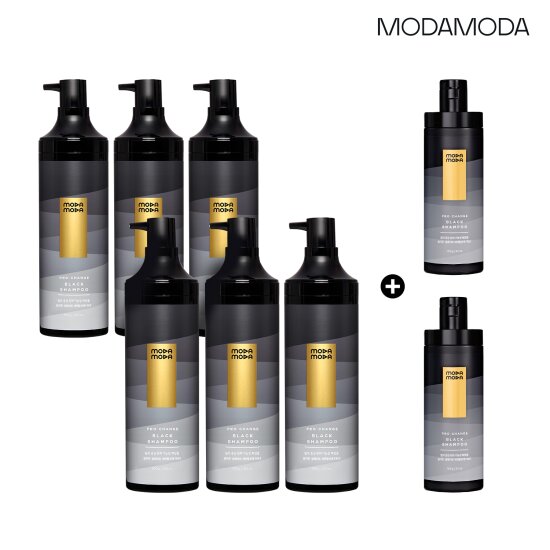 블랙 샴푸 더블구성(300ml 6병 + 100ml 2병)