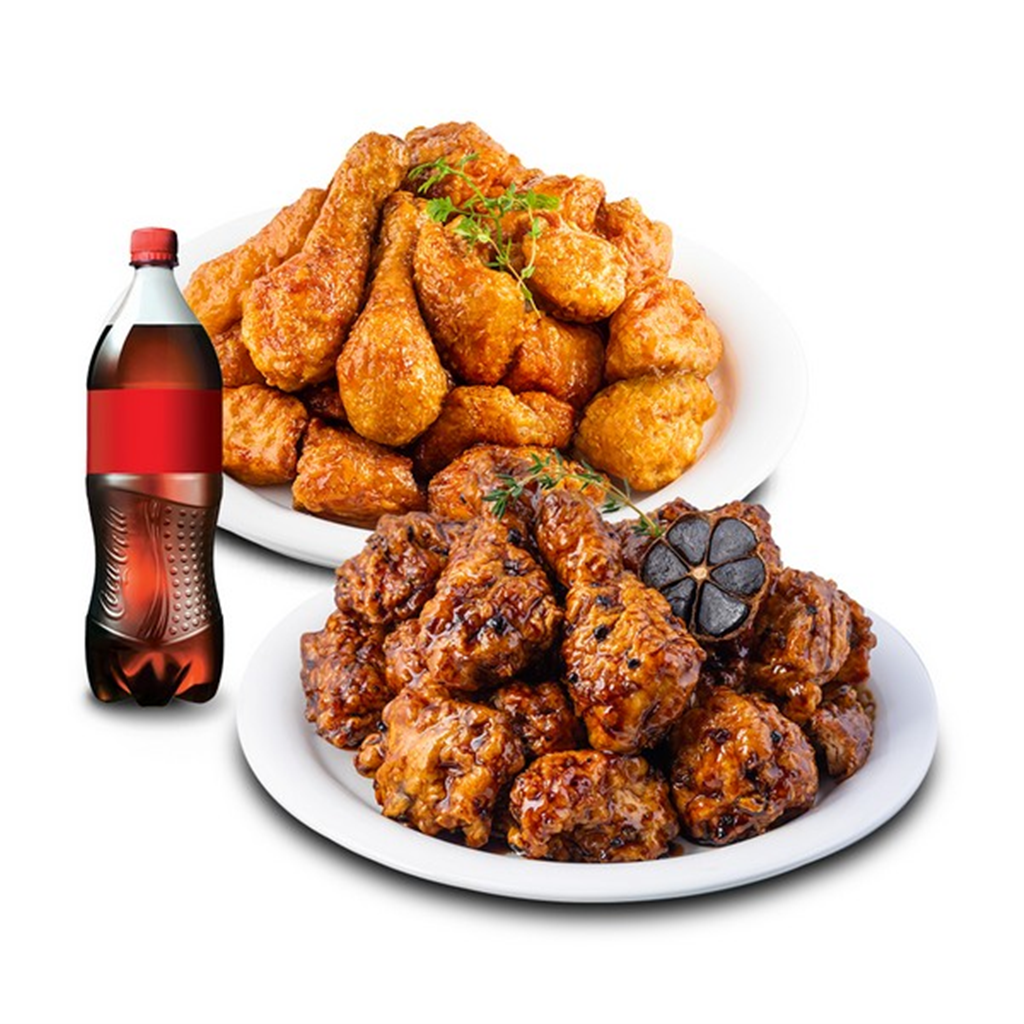호식이두마리치킨 (호식이두마리) 간장치킨+딥블랙갈릭치킨+콜라500ml