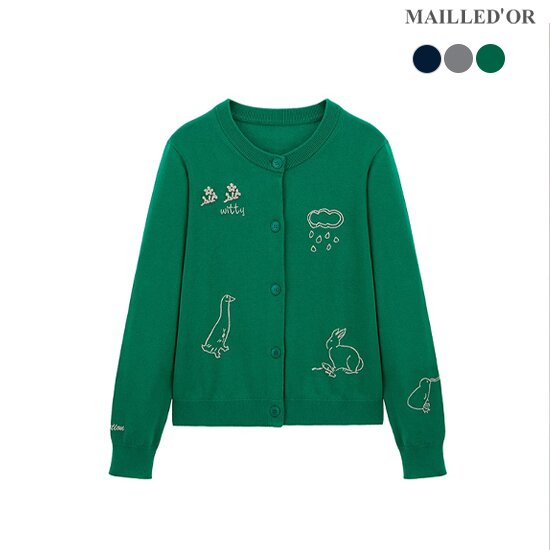 [홈쇼핑인기]마예도르 코튼100 자수 가디건 1종